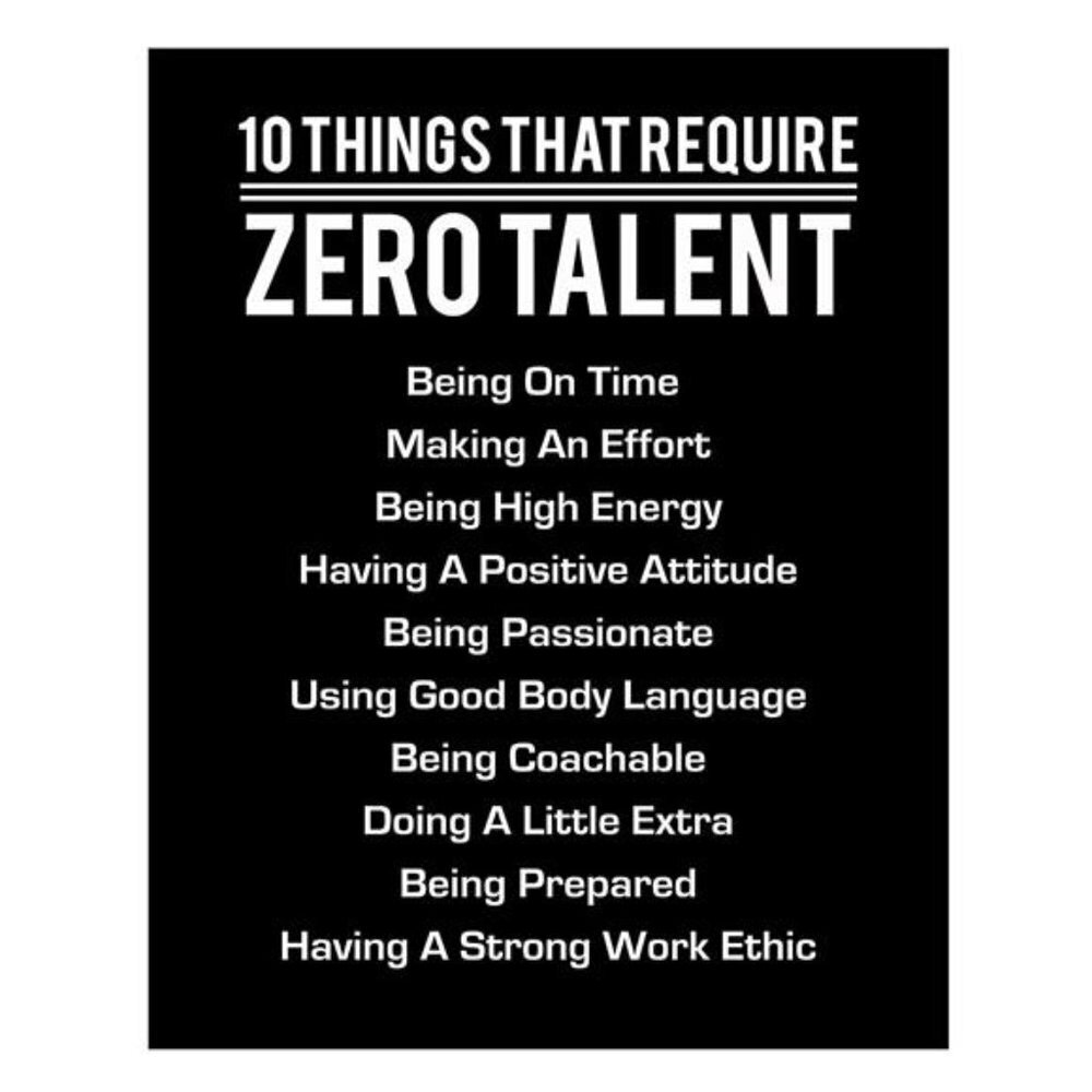 10 Things That Require Zero Talent- 8 x 10" Poster Print-Ready to Frame